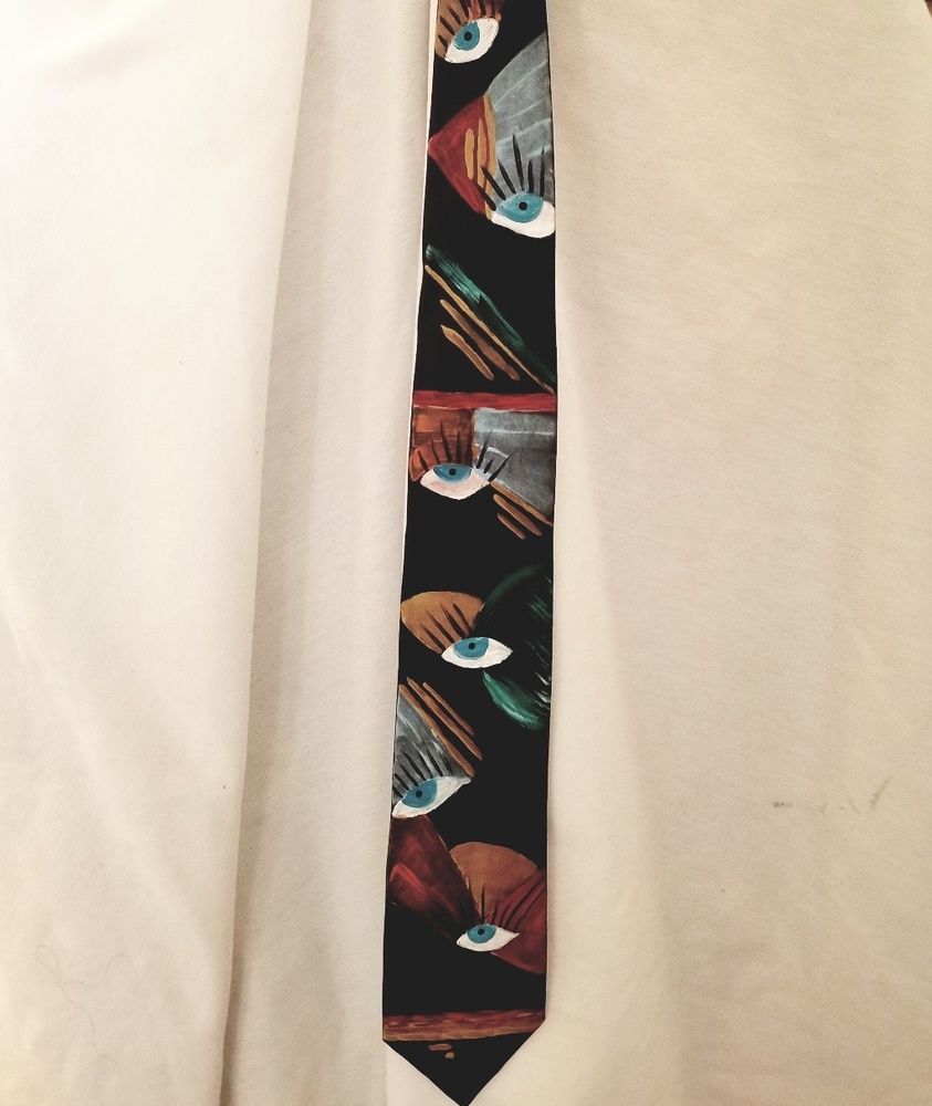 Locally hand-painted tie